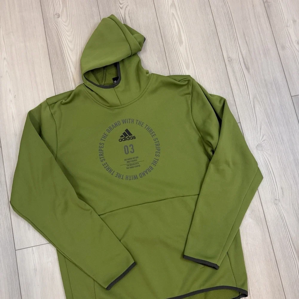 Adidas Tech Olive Team Issue Badge Of Sport Mens Athletic Hoodie Large EI8382